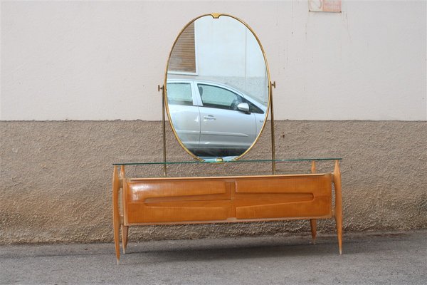 Chest of Drawers in Maple and Brass by Silvio Cavatorta, Italy, 1950s-EH-1058655