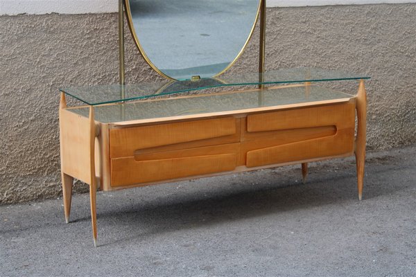 Chest of Drawers in Maple and Brass by Silvio Cavatorta, Italy, 1950s-EH-1058655