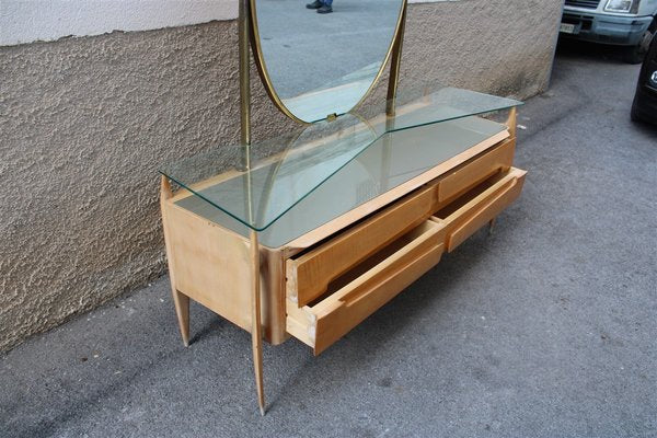 Chest of Drawers in Maple and Brass by Silvio Cavatorta, Italy, 1950s-EH-1058655