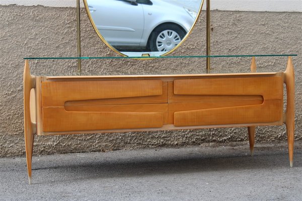 Chest of Drawers in Maple and Brass by Silvio Cavatorta, Italy, 1950s-EH-1058655