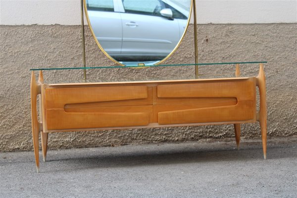 Chest of Drawers in Maple and Brass by Silvio Cavatorta, Italy, 1950s-EH-1058655