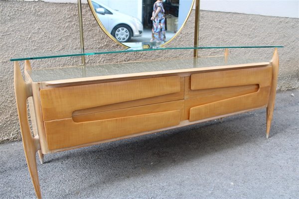 Chest of Drawers in Maple and Brass by Silvio Cavatorta, Italy, 1950s-EH-1058655