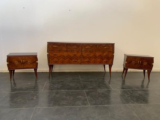 Chest of Drawers in Rosewood & Brass Details, 1950s-IJR-1699879