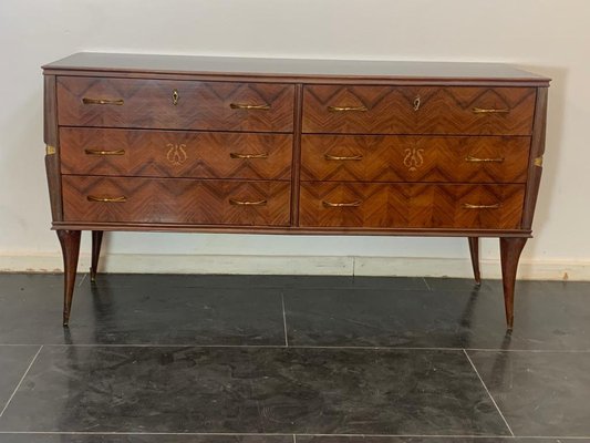 Chest of Drawers in Rosewood & Brass Details, 1950s-IJR-1699879