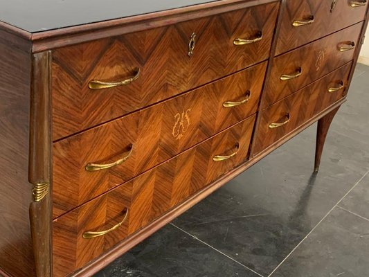 Chest of Drawers in Rosewood & Brass Details, 1950s-IJR-1699879