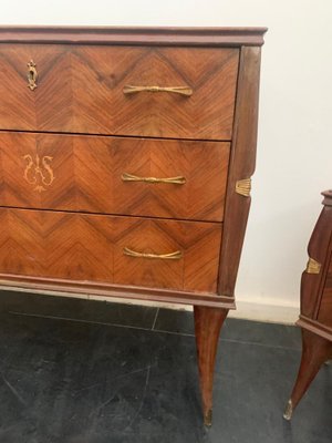 Chest of Drawers in Rosewood & Brass Details, 1950s-IJR-1699879