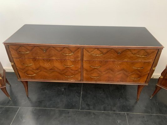 Chest of Drawers in Rosewood & Brass Details, 1950s-IJR-1699879