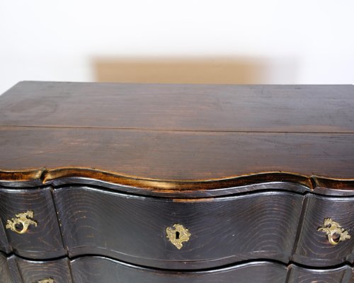 Chest of Drawers in Stained Oak with Brass, 1700s-UY-1723429