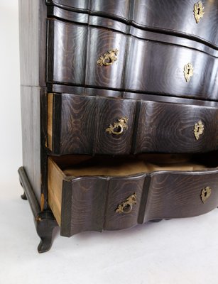 Chest of Drawers in Stained Oak with Brass, 1700s-UY-1723429