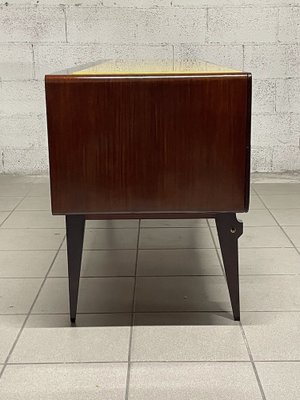 Chest of Drawers in Teak Wood and Top with Colored Glass, 1960s-JHL-2043297