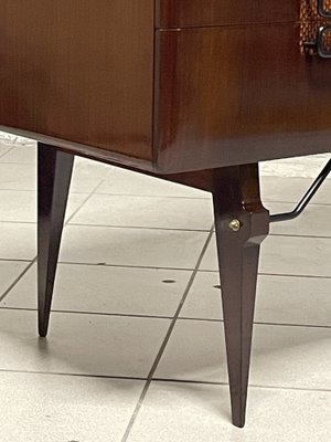 Chest of Drawers in Teak Wood and Top with Colored Glass, 1960s-JHL-2043297