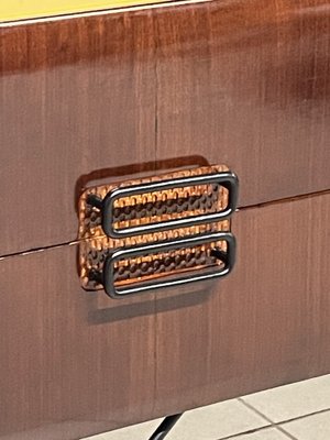 Chest of Drawers in Teak Wood and Top with Colored Glass, 1960s-JHL-2043297