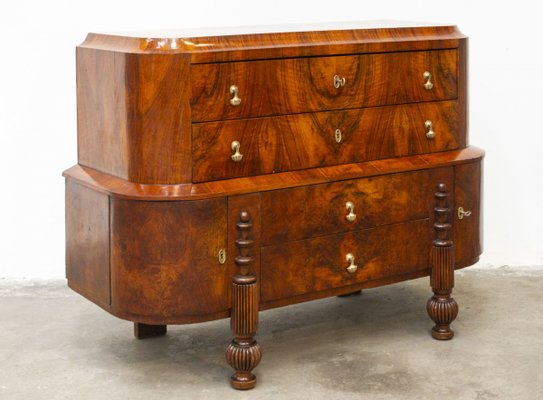 Chest of Drawers in Walnut Root, 1930s-WUN-2032054