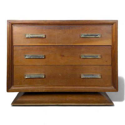 Chest of Drawers with Glass Block Handles, 1940s-HLV-2024366