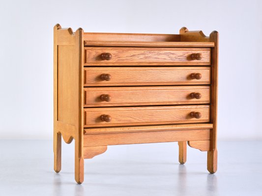 Chest of Four Drawers in Oak by Guillerme Et Chambron for Votre Maison, France, 1960s-FMT-1183085