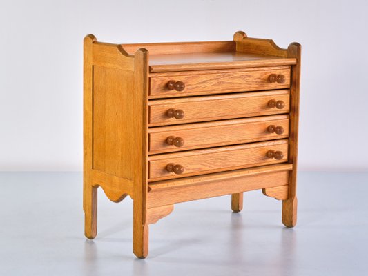 Chest of Four Drawers in Oak by Guillerme Et Chambron for Votre Maison, France, 1960s-FMT-1183085