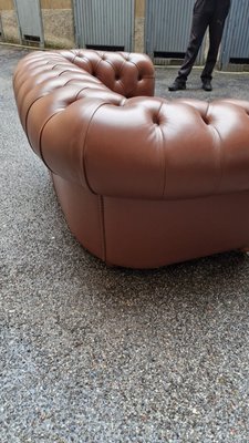 Chester Two-Seater Sofa in Brown Leather from Poltrona Frau, 1990s-OHK-2020533