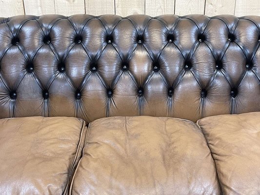 Chesterfield Sofa in Brown Leather, 1980s-QYF-1341935