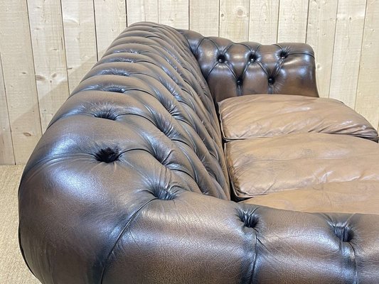 Chesterfield Sofa in Brown Leather, 1980s-QYF-1341935