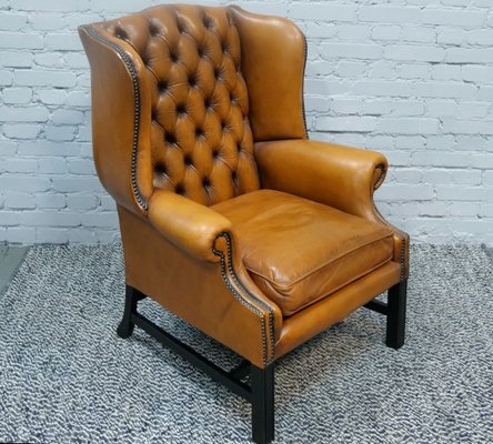 Chesterfield Wingback Armchair, England, 1960s-QFD-971832