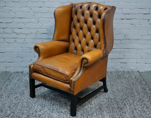 Chesterfield Wingback Armchair, England, 1960s-QFD-971832