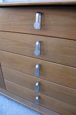 Chestnut Sideboard with Solid Metal Handles from Saporiti, 1970s-EH-677138