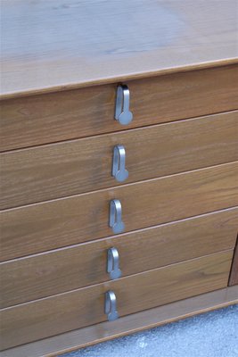 Chestnut Sideboard with Solid Metal Handles from Saporiti, 1970s-EH-677138