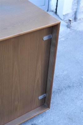 Chestnut Sideboard with Solid Metal Handles from Saporiti, 1970s-EH-677138