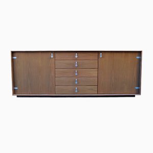 Chestnut Sideboard with Solid Metal Handles from Saporiti, 1970s-EH-677138