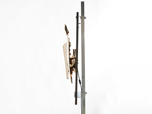 Chevalet Steel & Bronze Sculptural Floor Lamp by Fred Brouard, 1976-YJA-1348235