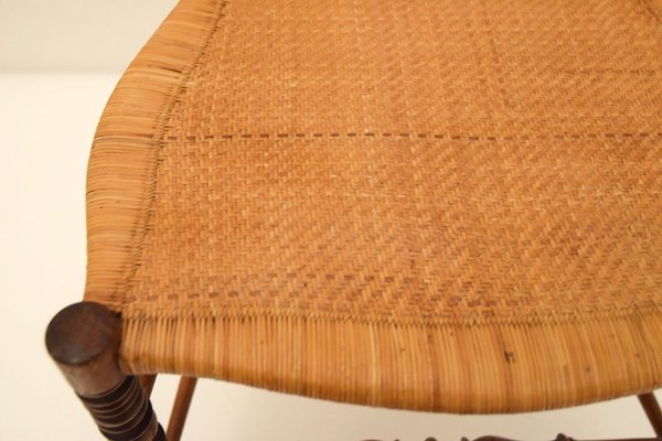 Chiavarina Chairs in Cherry Wood with Straw Seat, 1920s, Set of 4-HS-1417397