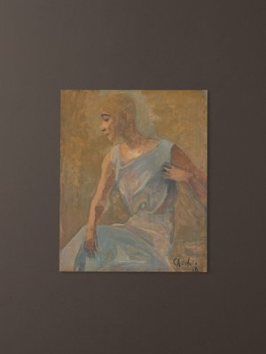 Chichio, Female Study, 1928, Oil on Wooden Plate, Framed-GPP-1125802