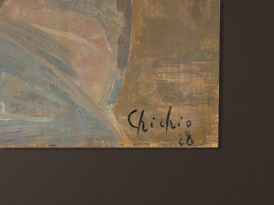 Chichio, Female Study, 1928, Oil on Wooden Plate, Framed-GPP-1125802