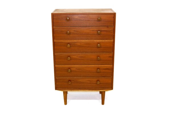 Chiffonnier Tallboy Chest of Drawers in Walnut, Sweden, 1960s-GEK-924455