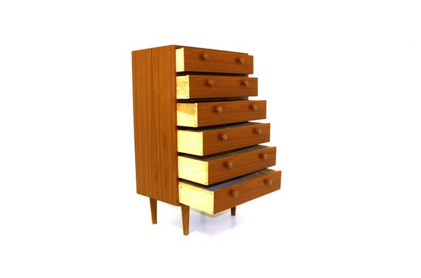 Chiffonnier Tallboy Chest of Drawers in Walnut, Sweden, 1960s-GEK-924455