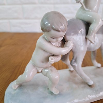 Children with Donkey Figurine in Porcelain from Lladro, Spain, 1960s-FRB-1780428