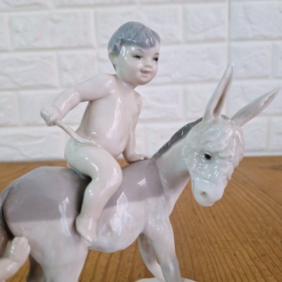 Children with Donkey Figurine in Porcelain from Lladro, Spain, 1960s-FRB-1780428