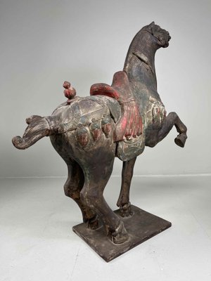 Chinese Artist, Tang Style Wooden Horse, Early 19th Century, Wood & Gesso-DWL-1397543