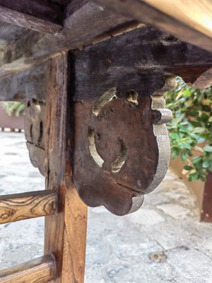 Chinese Bench in Chestnut Wood Built in Interlocking System without Nails, 18th Century-ZFY-1755172