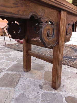 Chinese Bench in Chestnut Wood Built in Interlocking System without Nails, 18th Century-ZFY-1755172