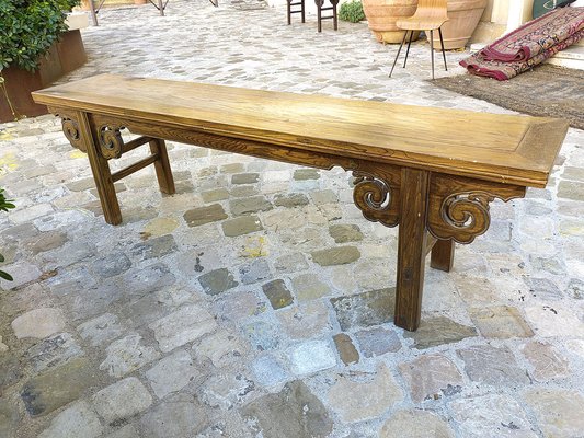 Chinese Bench in Chestnut Wood Built in Interlocking System without Nails, 18th Century-ZFY-1755172