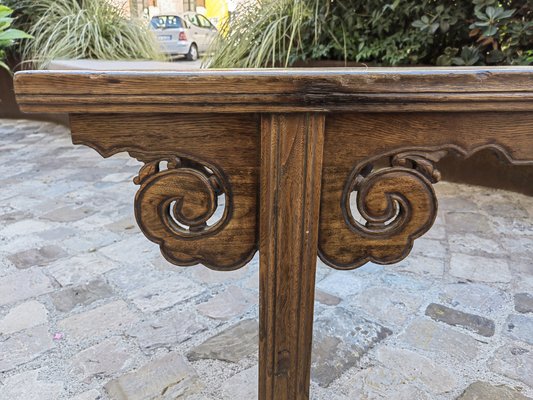 Chinese Bench in Chestnut Wood Built in Interlocking System without Nails, 18th Century-ZFY-1755172