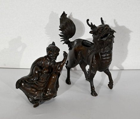 Chinese Bronze Figure with Foo Dog, Early 1900s-RVK-1422641