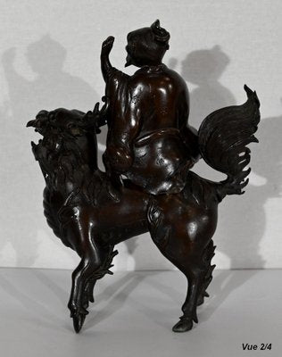 Chinese Bronze Figure with Foo Dog, Early 1900s-RVK-1422641