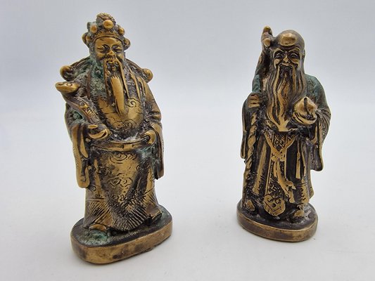 Chinese Bronze Statues, 1800s, Set of 2-RKF-1778103