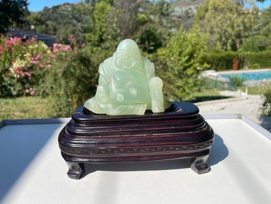 Chinese Carved Jade Figure of Laughing Buddha, Budai, 1900s-UR-1320851