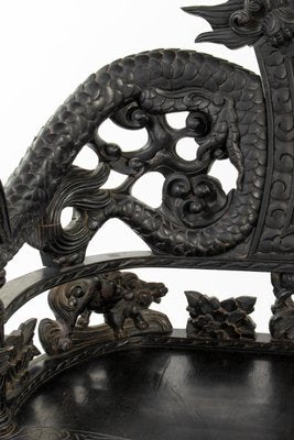 Chinese Carved Wood Living Room Set, 1930s, Set of 4-ABO-1438853