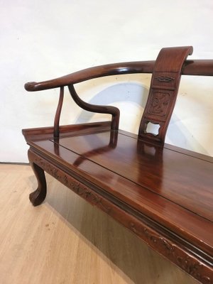 Chinese Carved Wooden Bench Seat, Late 19th Century-SYQ-1726175