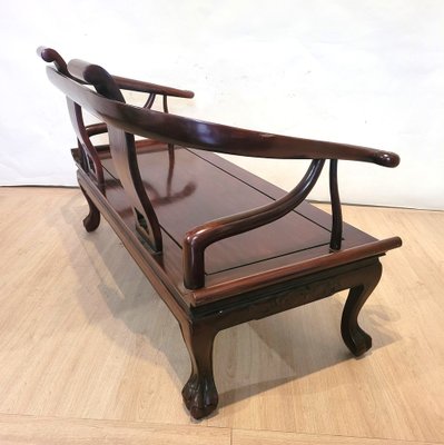 Chinese Carved Wooden Bench Seat, Late 19th Century-SYQ-1726175