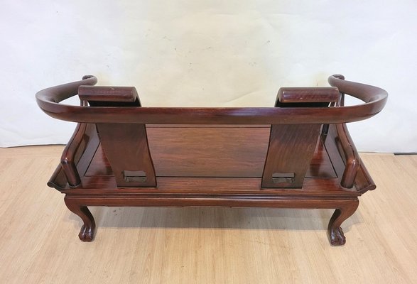 Chinese Carved Wooden Bench Seat, Late 19th Century-SYQ-1726175